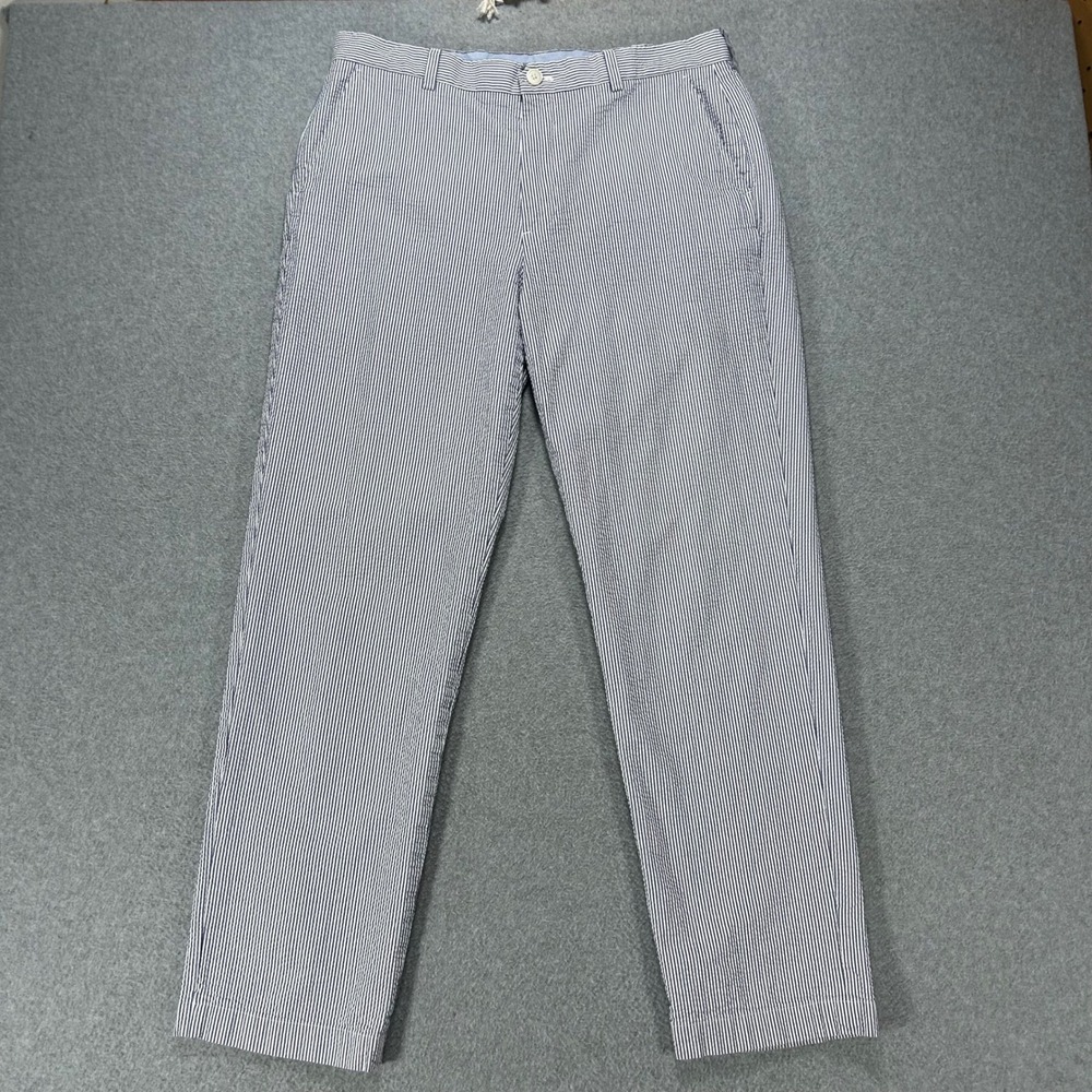 Brooks Brothers Pants 346 Mens 35x31 Blue Seersucker Preppy Old Money